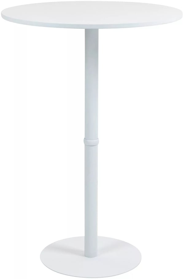 Hereford pyöreä seisomapöytä 75cm, puu/metalli, valkoinen