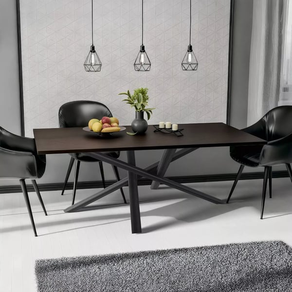 Finney industrielle bordben - Antik sort metal - 160x80x72 cm