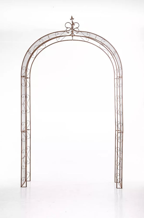 Antik Brun Metal Rosenbue Espalier med Dekorativ Klatreplantestruktur til Haven, 260 cm Højde