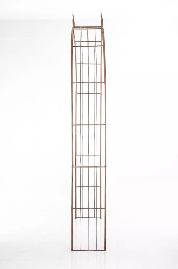 Antik Brun Metal Rosenbue Espalier med Dekorativ Klatreplantestruktur til Haven, 260 cm Højde