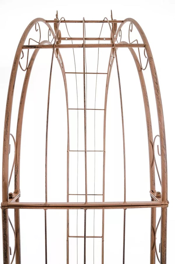 Antik Brun Metal Rosenbue Espalier med Dekorativ Klatreplantestruktur til Haven, 260 cm Højde