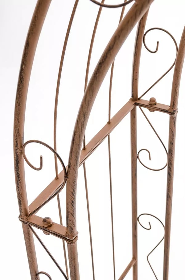 Antik Brun Metal Rosenbue Espalier med Dekorativ Klatreplantestruktur til Haven, 260 cm Højde