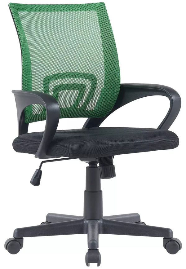 Genius Ergonomisk Kontorstol - Grøn Imiteret Læder, Plaststel, Netryg