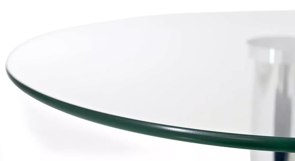 Pyöreä lasipöytä Ikarus, 50 cm halkaisija, kirkas lasi, kromijalka
