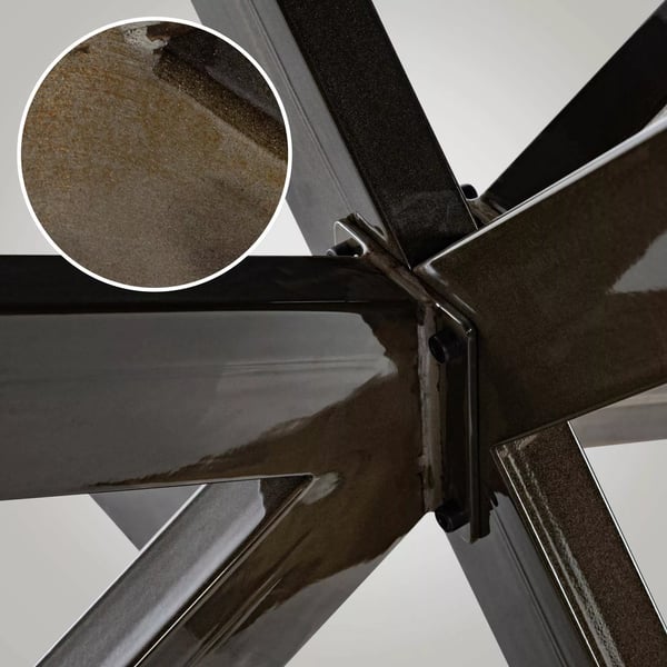 Biloxi M Bordben - Industriel Sort Metalramme, 120x68x71 cm