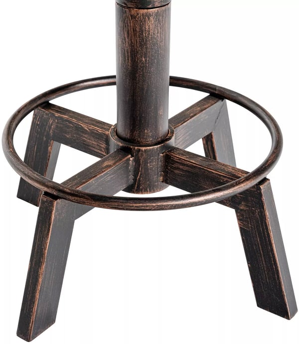 Destin justerbar barstol i industriel stil med sæde i imiteret læder i bronze, metalstel - 44-63 cm H