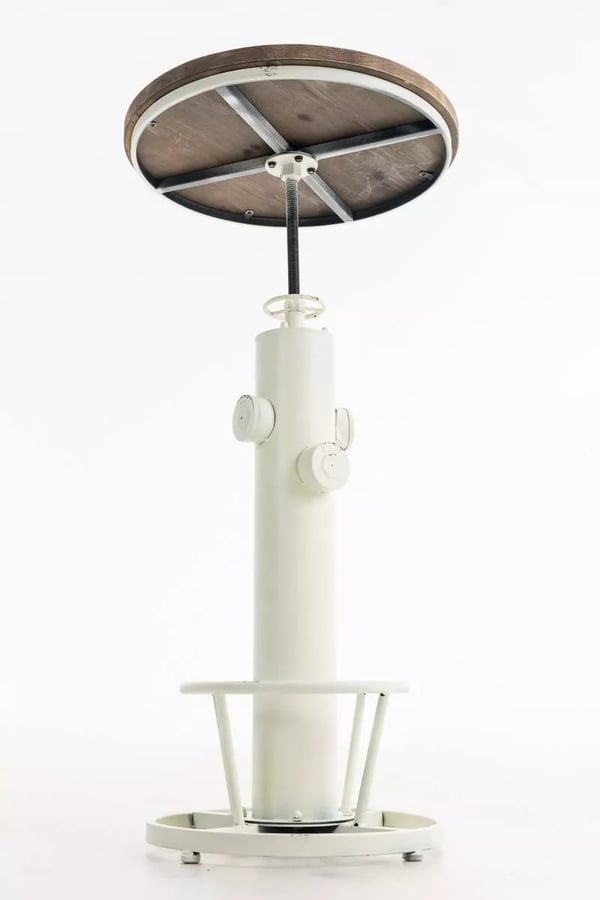 Ruhr Barstol med justerbar højde i industriel stil med fyrretræ og metal - 91-108 cm
