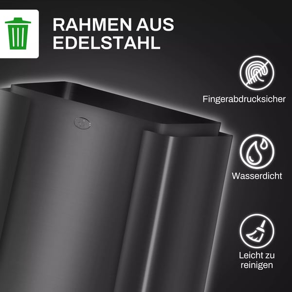 HOMCOM 3 x 15L skraldespand i rustfrit stål med låg, pedal og inderspand - sort