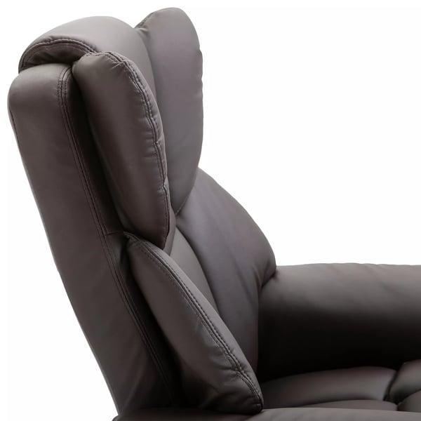 HOMCOM afslapningsstol massagestol lænestol med fodskammel, hvilefunktion kunstlæder brun 79 x 82 x 101 cm