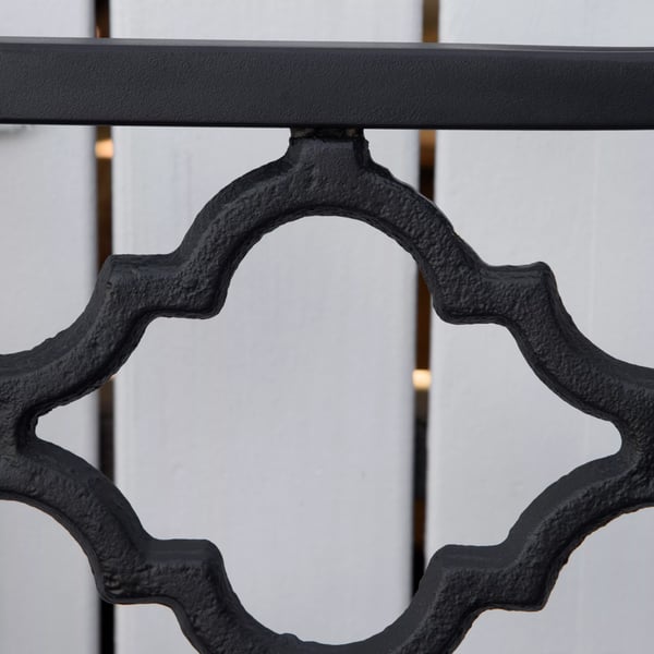 Outsunny havebænk til 2 personer, elegant parkbænk i metal, op til 240 kg, med ryg- & armlæn, støbejern, sort, 128x58,5x89 cm
