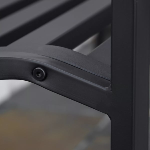 Outsunny havebænk til 2 personer, elegant parkbænk i metal, op til 240 kg, med ryg- & armlæn, støbejern, sort, 128x58,5x89 cm