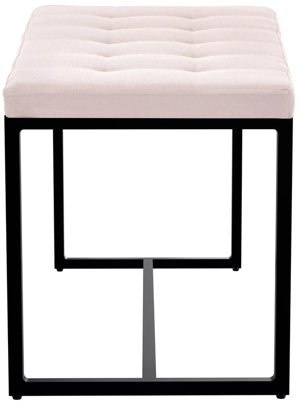 Istuinpenkki Barci 100cm Kangas, Cream/Matte Black Metal
