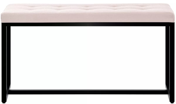 Istuinpenkki Barci 100cm Kangas, Cream/Matte Black Metal