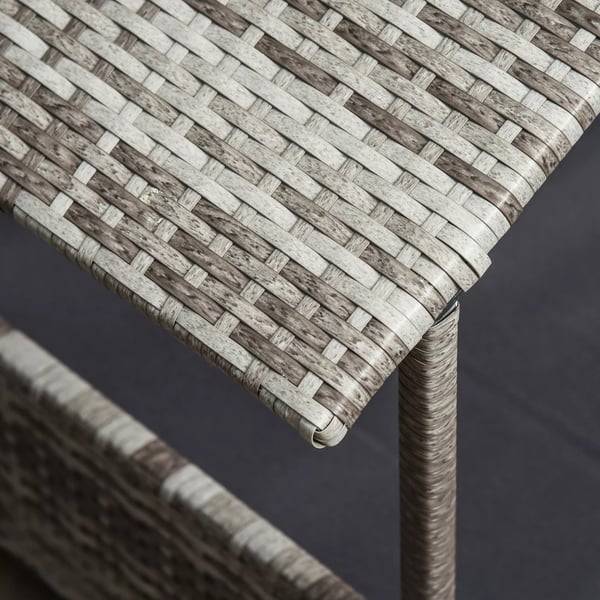 PawHut Hundehus i PE Rattan med Pude - Grå Husformet Seng til Hunde & Katte - Udendørs/Indendørs - 69x98x70 cm
