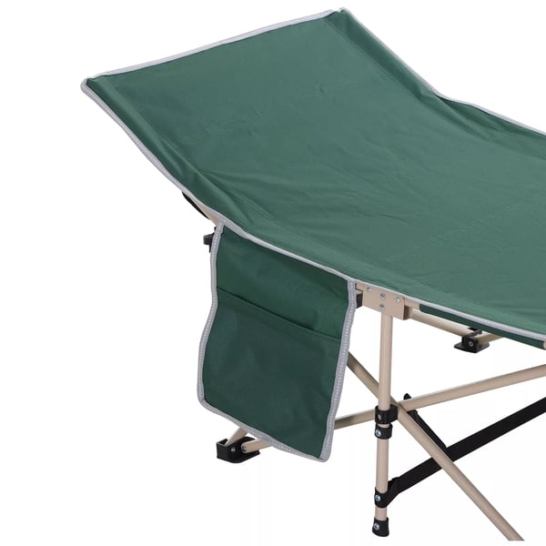 Outsunny feltseng med opbevaringstaske, sammenklappelig campingseng, campingliggestol, inkl. bæretaske, stål Oxford, grøn, 190 x 68 x 52 cm