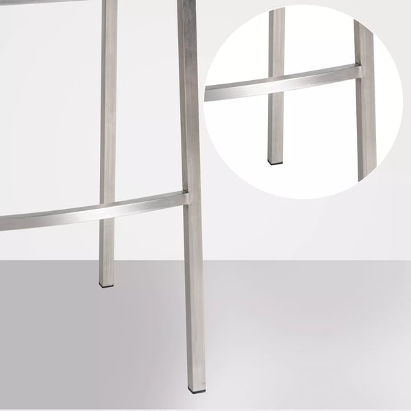 Damaso Filt Barstol, Grå, 4-benet Rustfri Stålbase, 83cm Sædehøjde, 240kg Bæreevne
