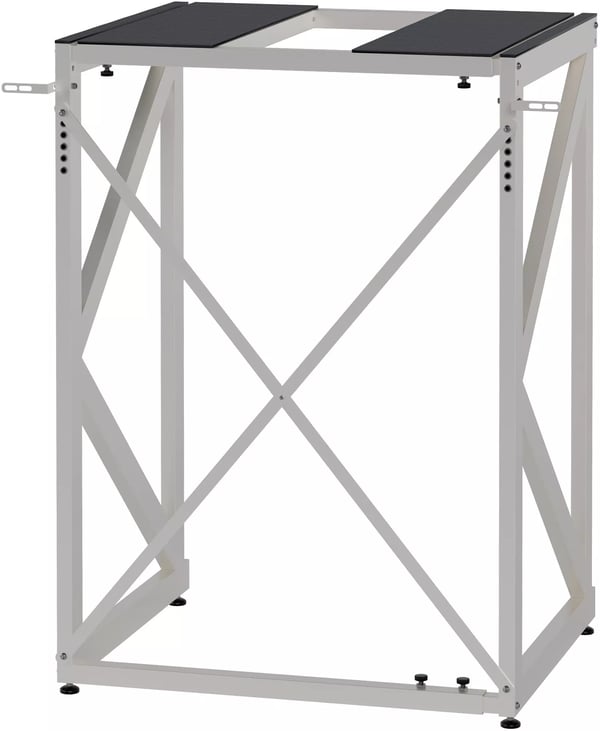 Caleb Hvid Metal Vaskemaskinehylde - Justerbar Bredde, 300 kg Bæreevne