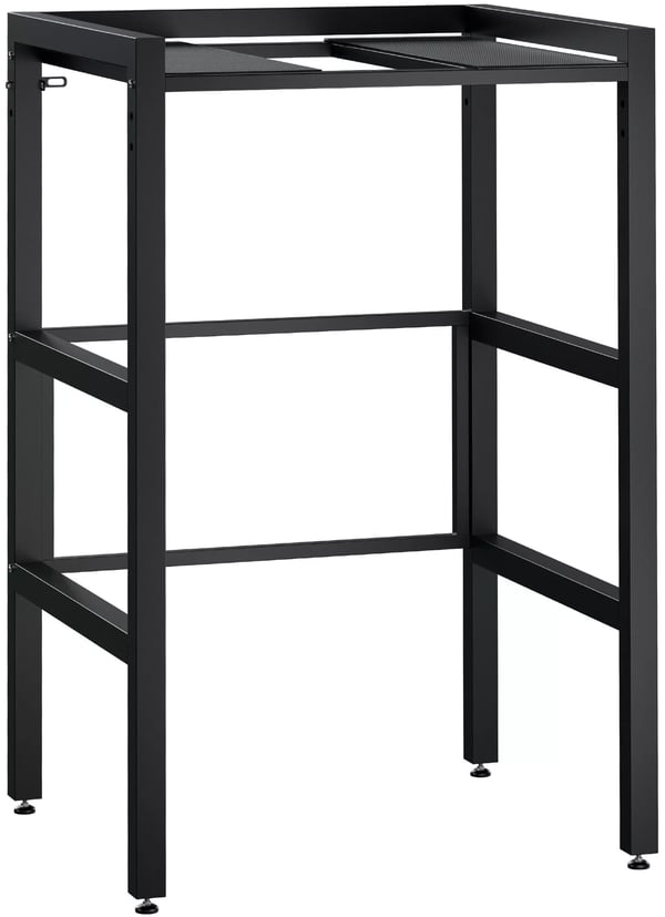 Gannet Mat Sort Metal Vaskemaskine Hyldeholder - 300 kg Bæreevne, Højdejusterbar