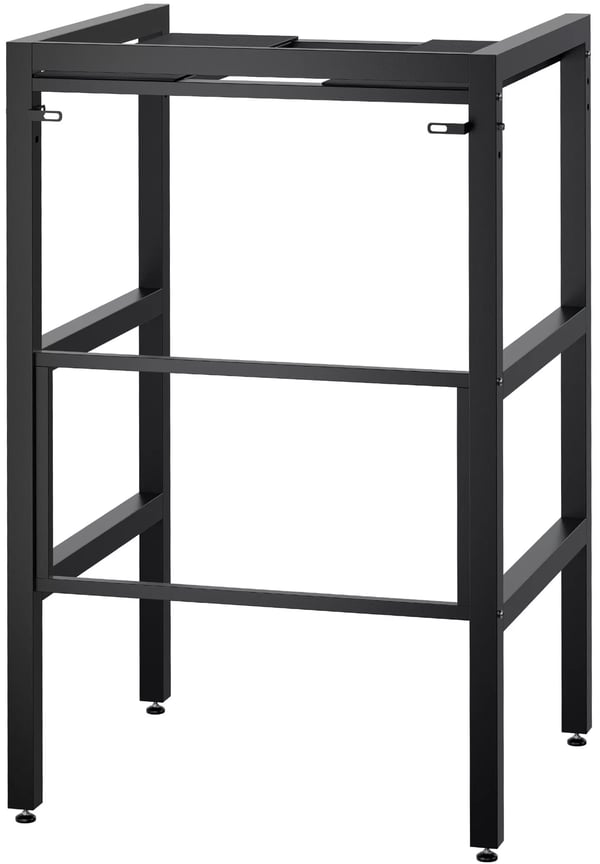 Gannet Mat Sort Metal Vaskemaskine Hyldeholder - 300 kg Bæreevne, Højdejusterbar