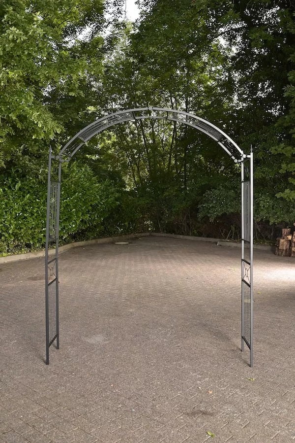 Flexi Rosenbue - Justerbar Bredde, Holdbart Metal, Sort Pulverlakering, Støtte til Klatreplanter (175 cm B x 268 cm H Maks)