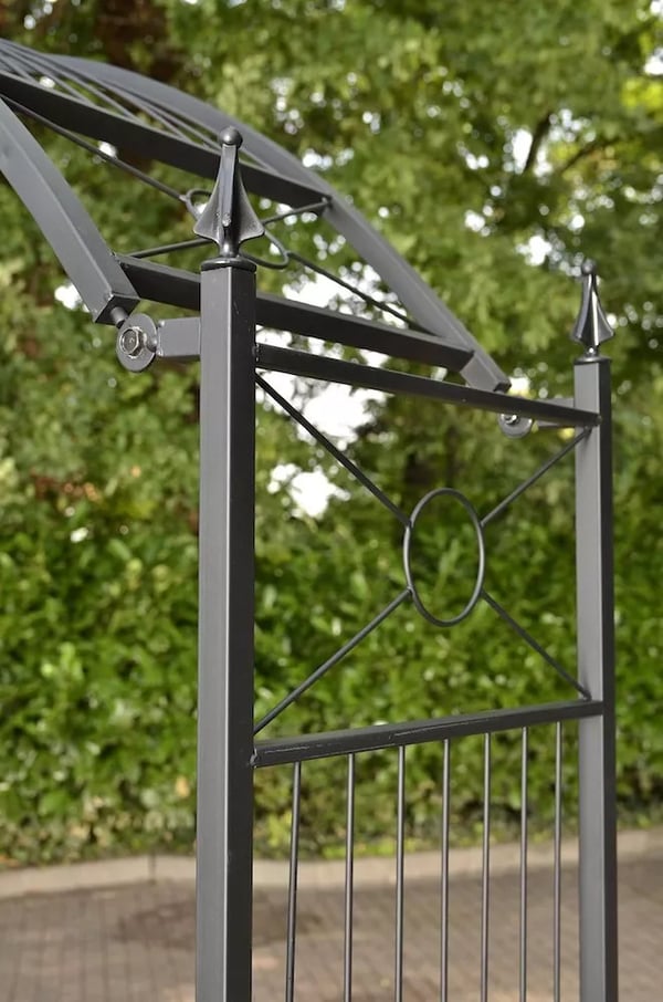 Flexi Rosenbue - Justerbar Bredde, Holdbart Metal, Sort Pulverlakering, Støtte til Klatreplanter (175 cm B x 268 cm H Maks)