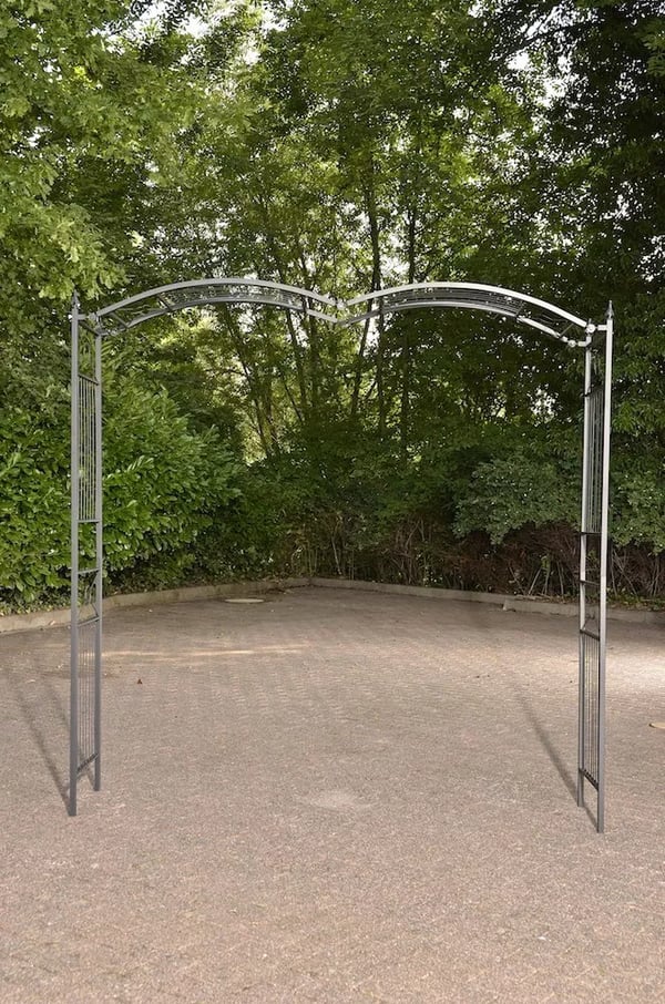 Flexi Rosenbue - Justerbar Bredde, Holdbart Metal, Sort Pulverlakering, Støtte til Klatreplanter (175 cm B x 268 cm H Maks)
