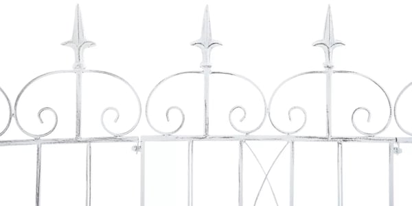 Sæt med 4 antikke hvide metalhavehegn, rustik landlig stil espalier til planter, 116 cm højt