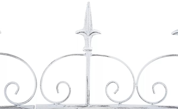 Sæt med 4 antikke hvide metalhavehegn, rustik landlig stil espalier til planter, 116 cm højt