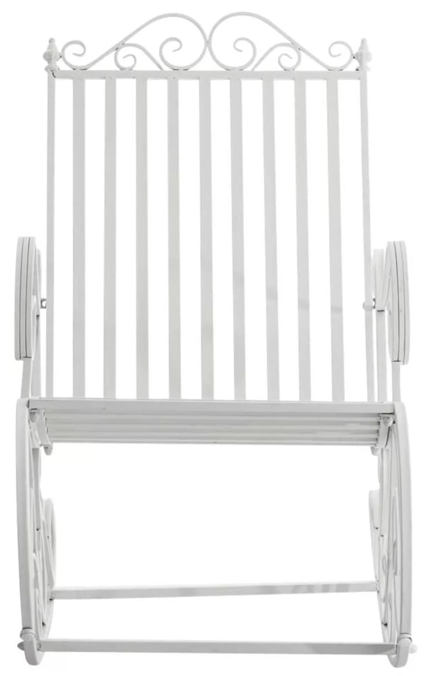 Sæt med 2 Smilla hvide gyngestole i metal til have eller terrasse