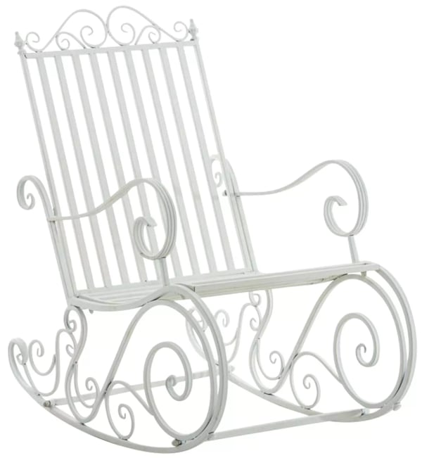Sæt med 2 Smilla hvide gyngestole i metal til have eller terrasse