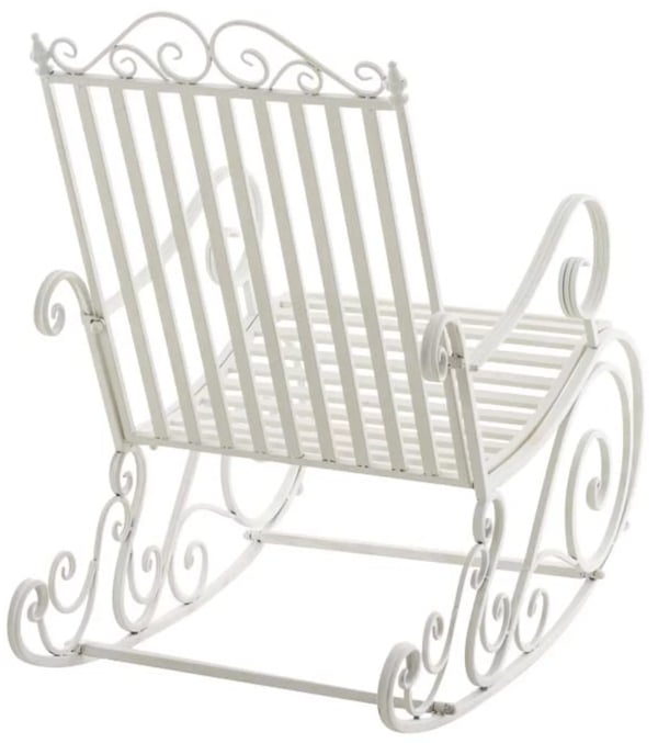 Sæt med 2 Smilla hvide gyngestole i metal til have eller terrasse