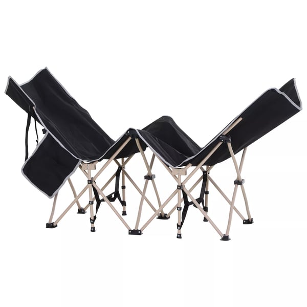 Outsunny Feldbett camping seng stål Oxford sort 190x68x52 cm