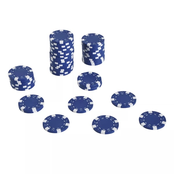 HOMCOM Poker Kuffert Sæt med 500 Chips, 2 Kortspil, 5 Terninger og Aluminiumskuffert i Grøn, Blå, Rød
