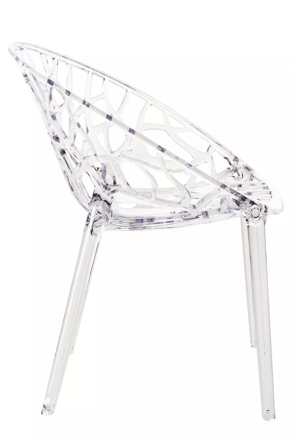 Crystal Pinottava Tuoli, 2 kpl setti, Kirkas Muovi