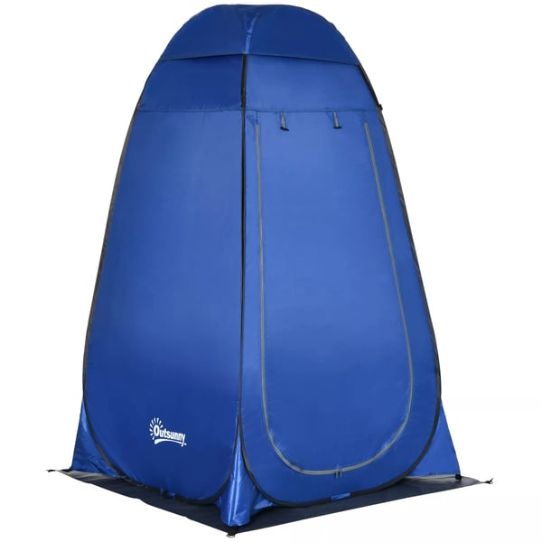 Outsunny Pop-Up Dusch- och Toatält i Mörkblå Polyester, 126x124x189cm
