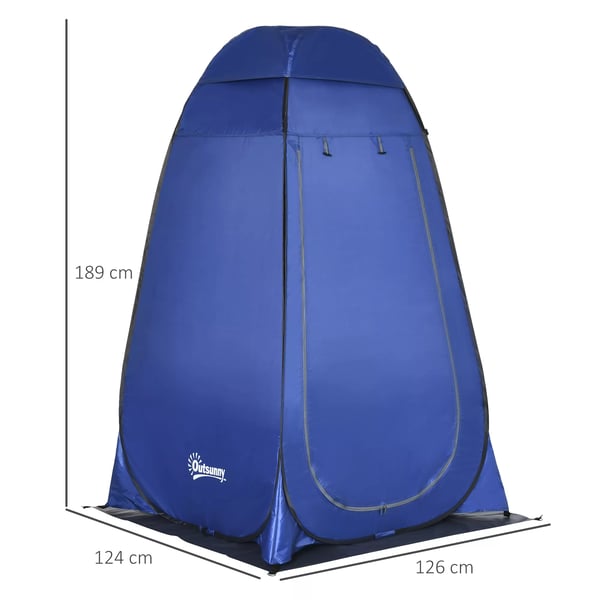 Outsunny Pop-Up Telt til Camping - Mørkeblå Polyester/Stål, 126x124x189cm