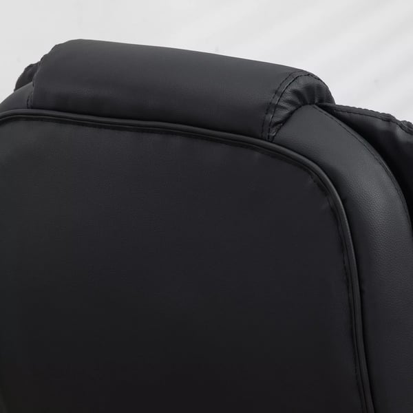 HOMCOM Kontorstol Drejestol Sort Kunstlæder med Massage & Varme - Ergonomisk og Højdejusterbar