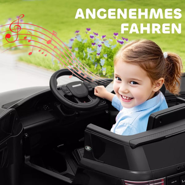 AIYAPLAY 12V Børne Land Rover Discovery Sport Elbil, Sort, med Fjernbetjening og Musik