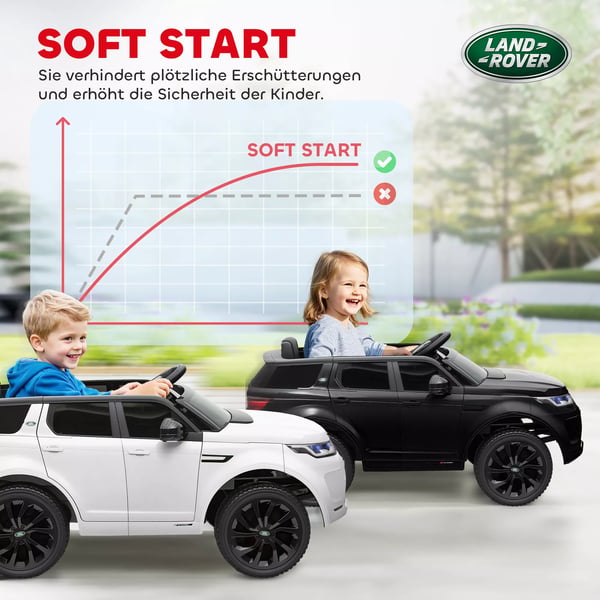 AIYAPLAY 12V Børne Land Rover Discovery Sport Elbil, Sort, med Fjernbetjening og Musik