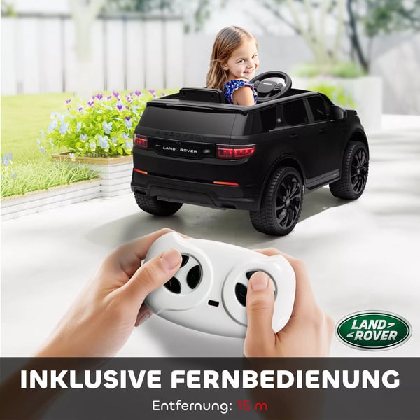 AIYAPLAY 12V Børne Land Rover Discovery Sport Elbil, Sort, med Fjernbetjening og Musik