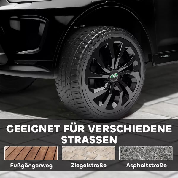 AIYAPLAY 12V Børne Land Rover Discovery Sport Elbil, Sort, med Fjernbetjening og Musik