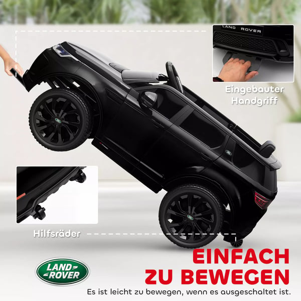 AIYAPLAY 12V Børne Land Rover Discovery Sport Elbil, Sort, med Fjernbetjening og Musik