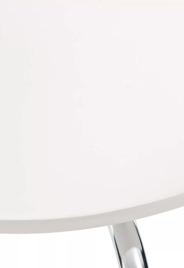 Sæt med 2 hvide træbesøgsstole med krom-look metalstel - Stabelbare, Ergonomisk Design
