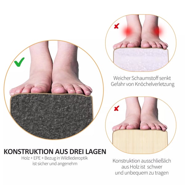 HOMCOM Foldbar Gymnastikbjælke 210cm - Brun Polyester - Til Indendørs/Udendørs Brug Op til 120kg