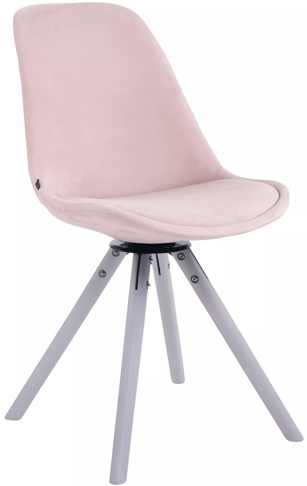 Troyes sammetsmatstol - Rosa, träram, svängbar sits