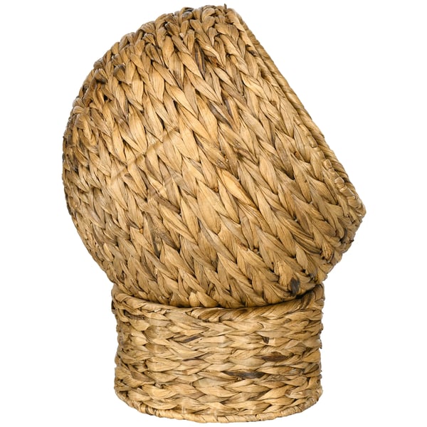 PawHut Katte Kurv i Vandhyacint - Brun - Behagelig seng med pude til katte, max 10kg, 42x33x52cm