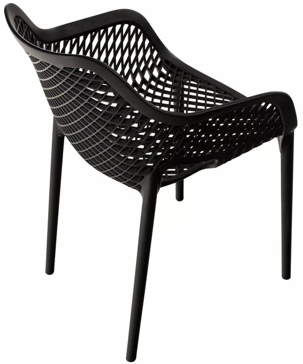 Air XL Havestol - Sort Plast, Stabelbar, Vejrbestandig, 60x57x81cm