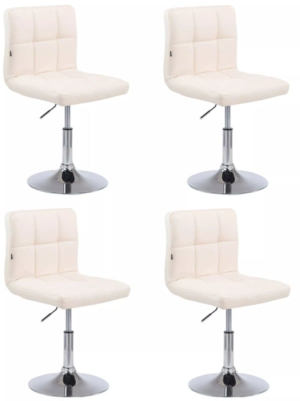 Palma V2 Lounger - Gräddfärgat konstläder med kromfärgat metallställ