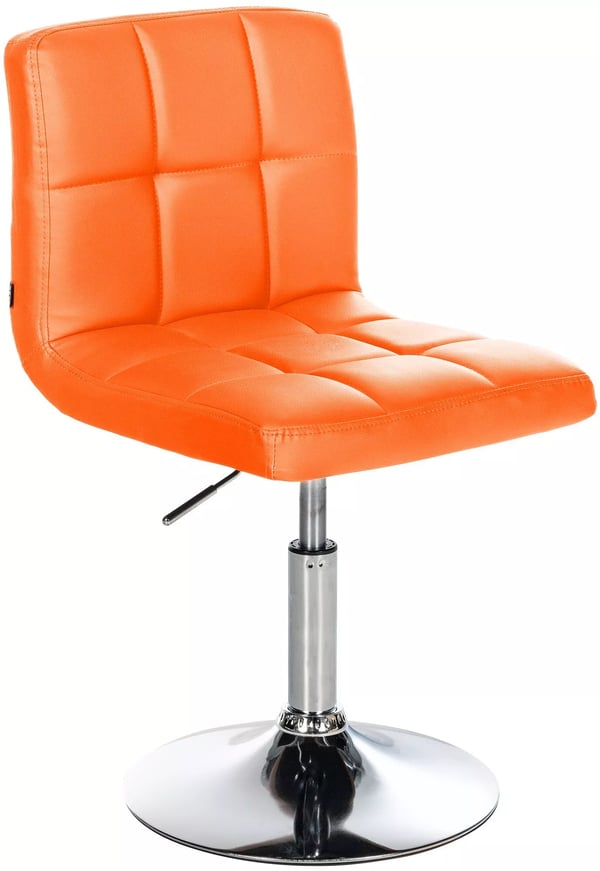 Palma Lounger V2 Kontorsstol i konstläder, orange med kromfärgad metallbas, höjdjusterbar och 360° svängbar
