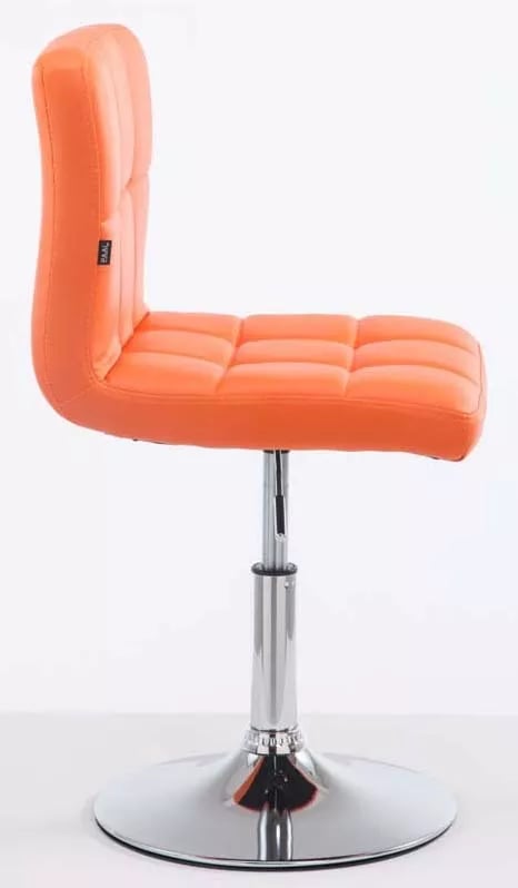 Sæt med 2 orange barstole i kunstlæder med krom metalfod - Palma V2